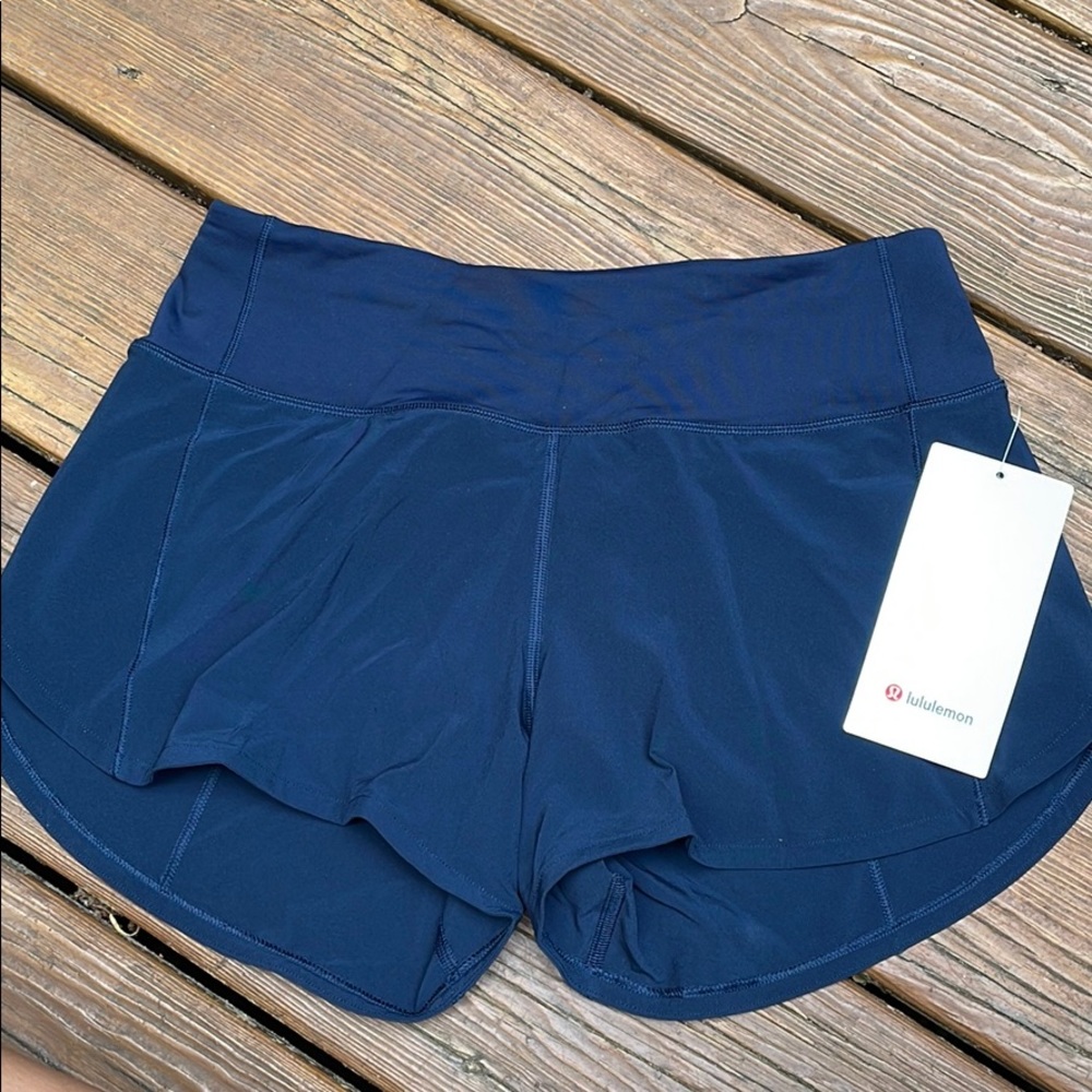 Lululemon Navy Blue Speed Up Shorts